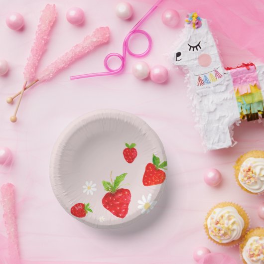 Berry First 1. Strawberry Birthday Pappteller (Party)