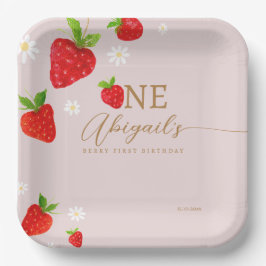 Berry First 1. Strawberry Birthday Pappteller