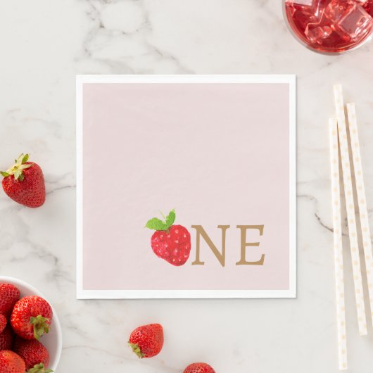 Berry First 1. Strawberry Birthday Serviette (Beispiel)