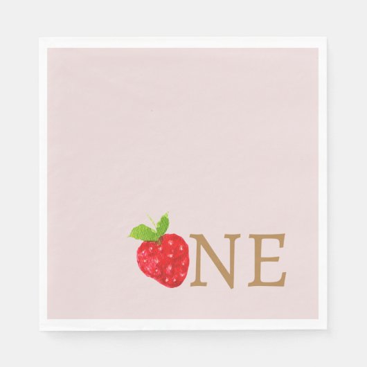 Berry First 1. Strawberry Birthday Serviette (Vorderseite)