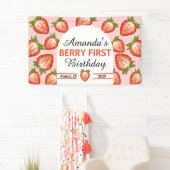 Berry First Baby Girl Pink Geburtstag Banner (Insitu)