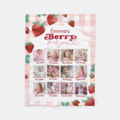 Berry First Birthday 12 Monate Baby Foto Fleecedecke (Vorderseite)
