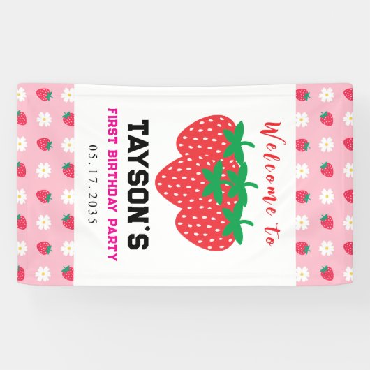 Berry First Birthday 1. Geburtstag Banner (Horizontal)