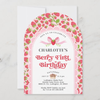 Berry First Birthday 1. Geburtstag Einladung