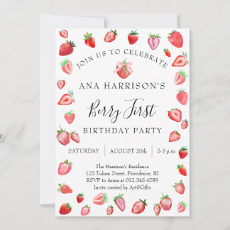 Berry First Birthday 1. Geburtstag Einladung