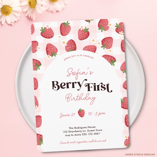Berry First Birthday 1. Geburtstag Einladung