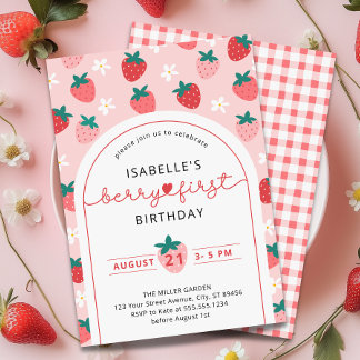 Berry First Birthday 1. Geburtstag Einladung