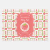 Berry First Birthday 1. Geburtstag Geschenkpapier Set (Vorderseite)