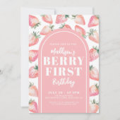 Berry First Birthday 1. Geburtstag Party Einladung (Vorderseite)