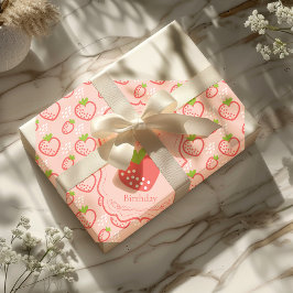 Berry First Birthday 1. Geburtstag Strawberry Geschenkpapier