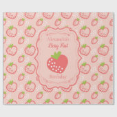 Berry First Birthday 1. Geburtstag Strawberry Geschenkpapier (Flach)