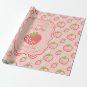 Berry First Birthday 1. Geburtstag Strawberry Geschenkpapier (Ungerollt)