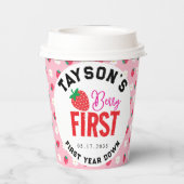 Berry First Birthday 1. Geburtstag Strawberry Pappbecher (Rückseite)