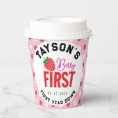 Berry First Birthday 1. Geburtstag Strawberry Pappbecher (Vorderseite)