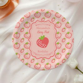 Berry First Birthday 1. Geburtstag Strawberry Pappteller