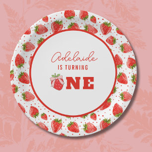 Berry First Birthday 1. Geburtstag Strawberry Part Pappteller