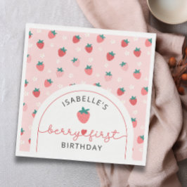 Berry First Birthday 1. Geburtstag Strawberry Part Serviette