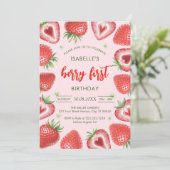 Berry First Birthday 1st Birthday Invitation Einladung (Stehend Vorderseite)