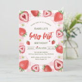 Berry First Birthday 1st Birthday Invitation Einladung (Stehend Vorderseite)