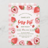 Berry First Birthday 1st Birthday Invitation Einladung (Vorne/Hinten)