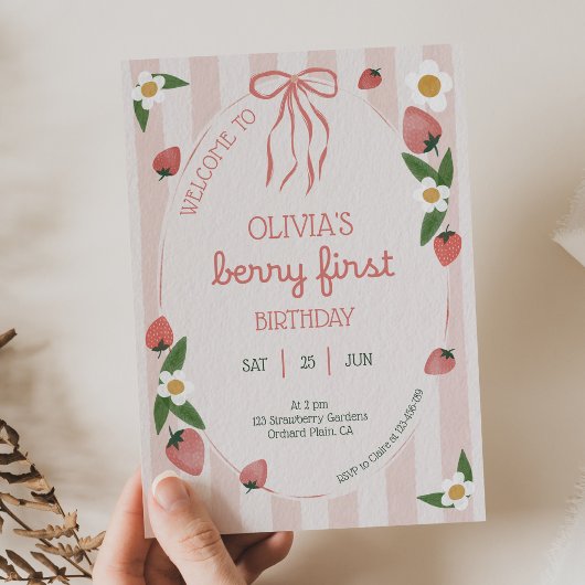  Berry First Birthday 1st Birthday Invitation Einladung