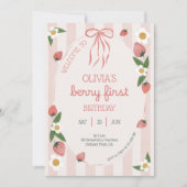  Berry First Birthday 1st Birthday Invitation Einladung (Vorderseite)