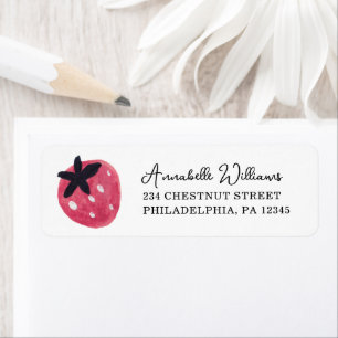 Berry First Birthday Address Label Strawberry