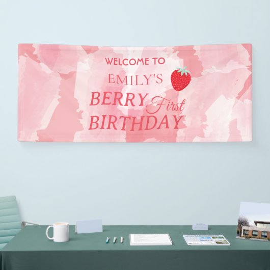 Berry First Birthday Banner (Messe)
