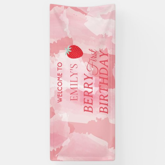 Berry First Birthday Banner (Vertikal)
