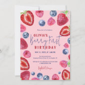 Berry First Birthday Berries Party Einladung (Vorderseite)