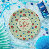 Berry First Birthday Blueberries und Strawberries Pappteller (Party)