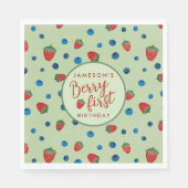 Berry First Birthday Blueberries und Strawberries Serviette (Vorderseite)