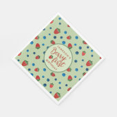 Berry First Birthday Blueberries und Strawberries Serviette (Ecke)