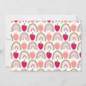 Berry First Birthday Boho Rainbow Foto Einladung (Rückseite)