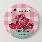 Berry First Birthday Button - Erdbeere (Vorderseite)