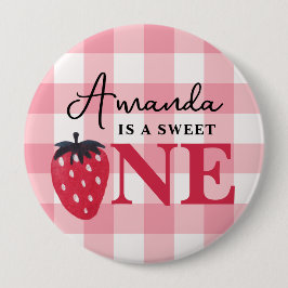 Berry First Birthday Button - Sweet One