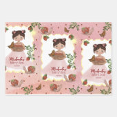 Berry First Birthday Custom Strawberry Geschenkpapier Set (Vorderseite)