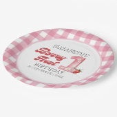 "Berry First Birthday Cute Birthday 1st Girl  Pappteller (Schrägansicht)