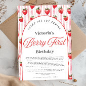 Berry First Birthday Danke-Karte Einladung