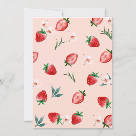 Berry First Birthday Einladung (Rückseite)