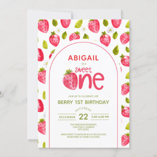 Berry First Birthday Einladung