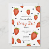 Berry First Birthday Einladung (Vorderseite)