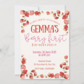 Berry First Birthday Einladung (Vorderseite)