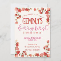 Berry First Birthday Einladung