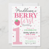 Berry First Birthday Einladung 1. Geburtstagsmädch (Vorderseite)