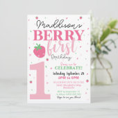 Berry First Birthday Einladung 1. Geburtstagsmädch (Stehend Vorderseite)