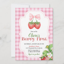 Berry First Birthday Einladung 1. Geburtstagsmädch