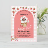 Berry First Birthday Einladung mit Foto (Stehend Vorderseite)