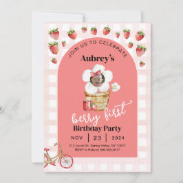 Berry First Birthday Einladung mit Foto