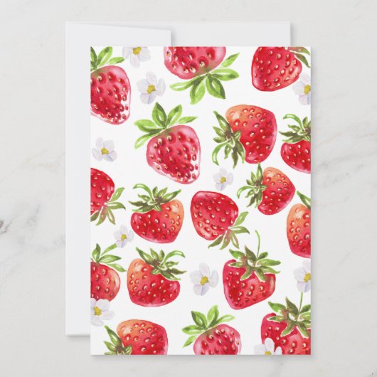 Berry First Birthday Einladung Modern Strawberry (Rückseite)